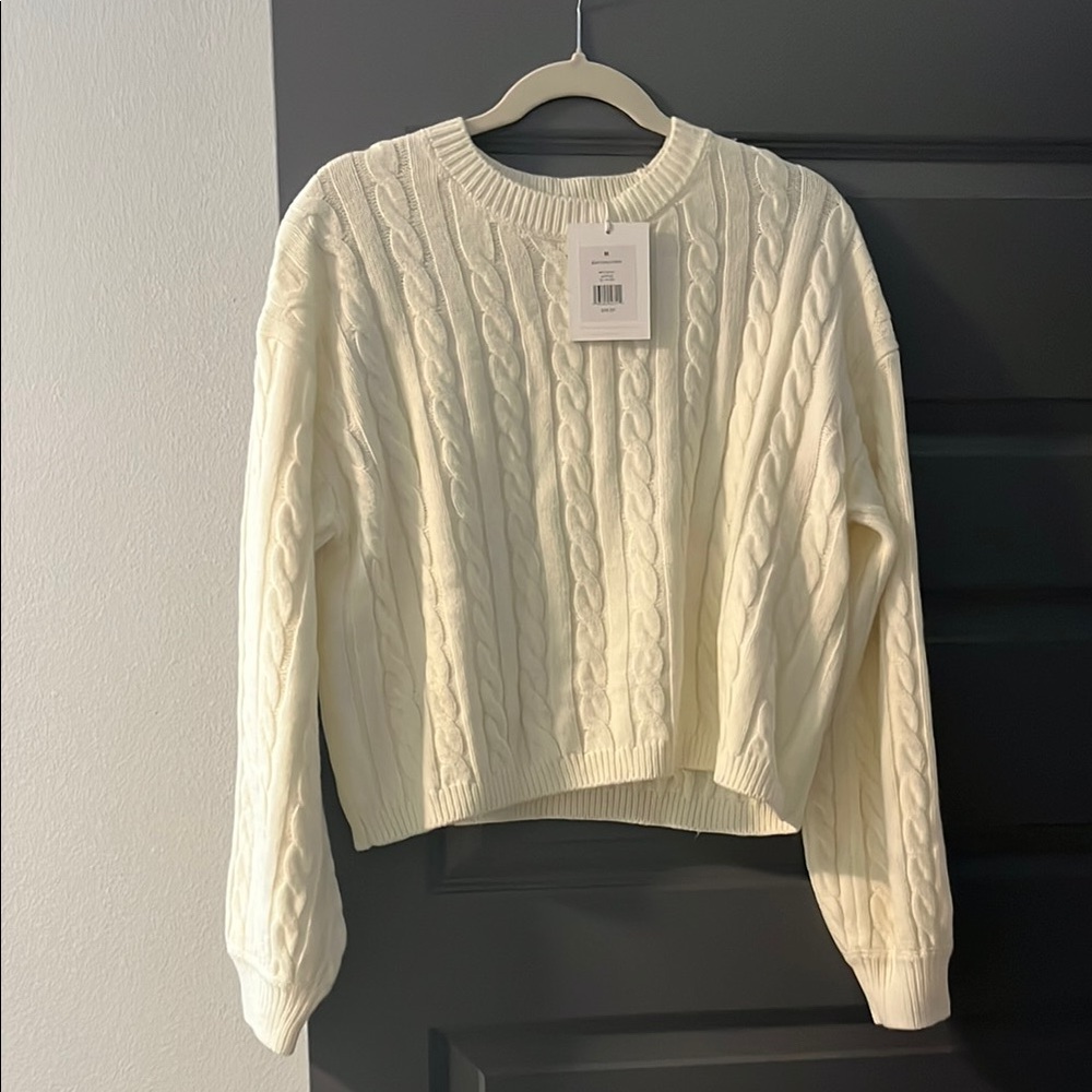 Cozy Cream Cable Knit Sweater